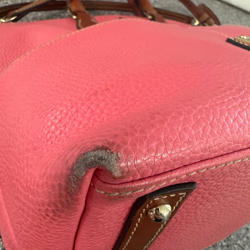 Dooney & Bourke Pink Satchel with Brown Accents - Picture 7 of 11